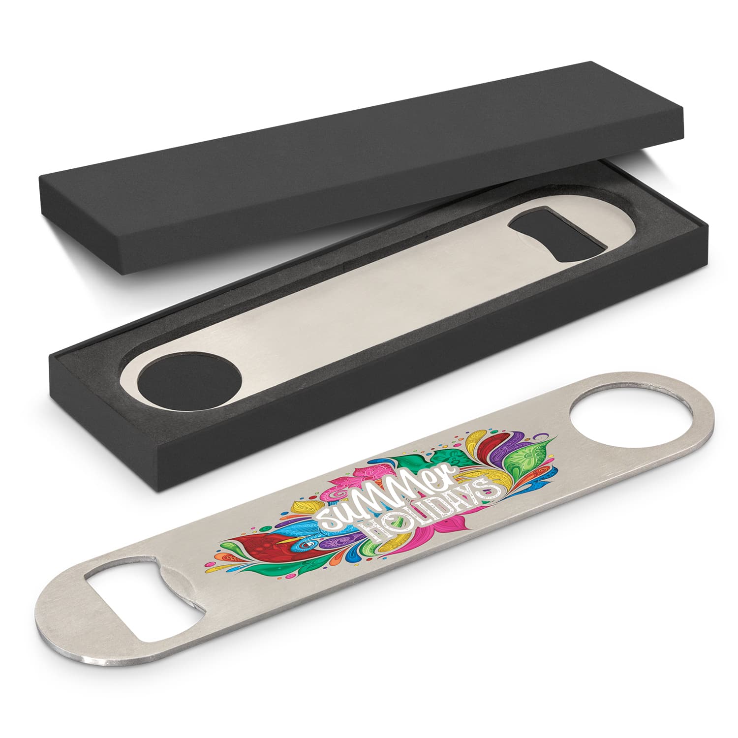 Laser engraved branded bottle openers